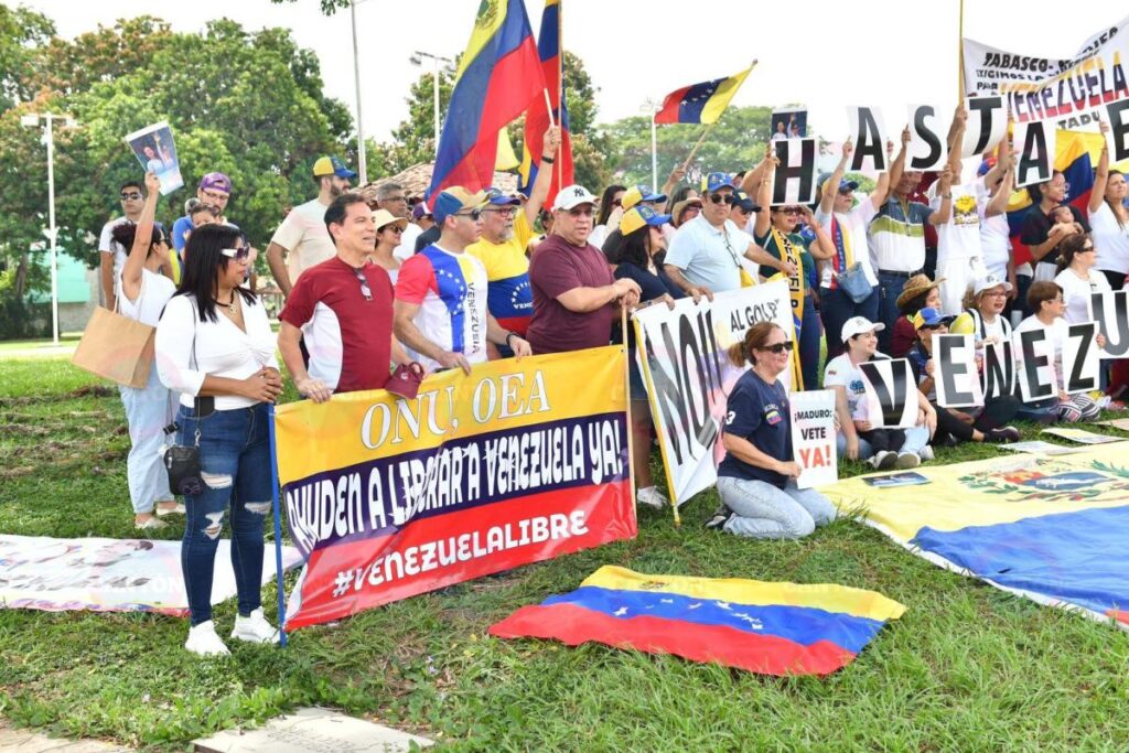 Se unen Venezolanos en Tabasco a protesta global contra régimen de Maduro