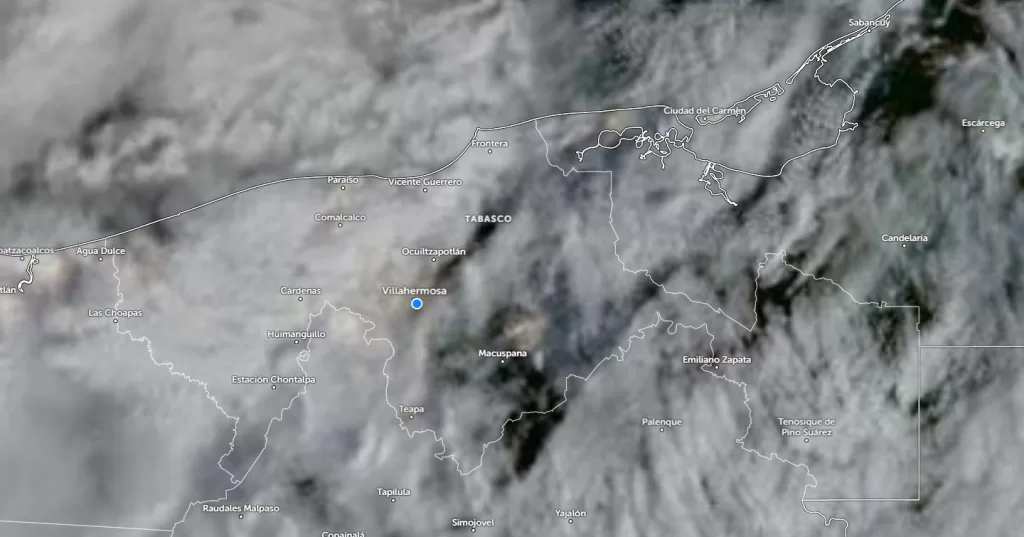 Prevén cielos nublados para Tabasco, con probabilidad de lloviznas