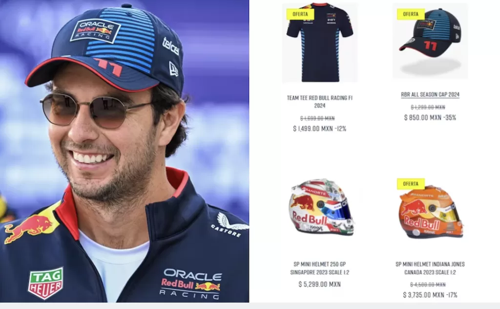 Remata tienda de Checo Pérez los productos de Red Bull